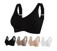 ERICAT Women's Color Four Rows Adjustable Bra, Soft Full Coverage(Black,3XL)