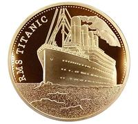 Ericetion 1pc Titanic Ship Commemorative Coin Titanic Incident Collect BTC Bitcoin Arts Gifts Decoración del Hogar