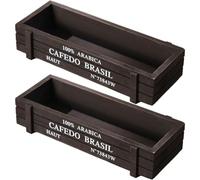 Ericetion 2 Uds Macetero para Suculentas De Madera, Minimaceta para Plantas, Contenedor De Plantas De Flores Rectangular Largo Retro para Ventana Salediza, Estante para Alféizar De Ventana De Cocina