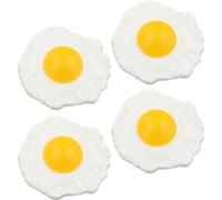Ericetion 4 Unids/Set Simulación De Huevo Frito Modelo De Comida Huevos Fritos Artificiales Juguete Novedad Broma De Cocina Huevos Falsos Suministros De Accesorios De Fotografía
