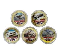 Ericetion 5 Unids/Set Memorial Flight Gold Challenge Moneda Batalla De Gran Bretaña Monedas Conmemorativas Reino Unido Desafío Militar Monedas Regalo De Coleccionista
