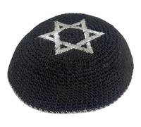 Ericetion Gorro Kipá Tejido a Mano, Clásico Gorro Judío, Kipá Tejido con Bordado De Estrella De David, Gorro Judío De Oración para Adultos.
