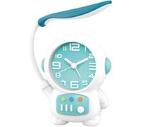 Ericetion Lámpara De Escritorio De Astronauta con Despertador para Niños, Lámparas De Escritorio Pequeñas con Cuidado De La Luz Nocturna Led con Reloj para Niños Y Niñas