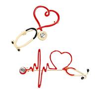 Ericetion Medicina Médica Broche Pin Estetoscopio Electrocardiograma En Forma De Corazón Enfermera De Enfermera De La Solapa De La Solapa Joya