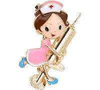 Ericetion Pins De Forma De Enfermera Linda Broche Broch Fashion Jewelry Medicine Medicina De Enfermería Estudiante Regalos Broches Insignia Regalo