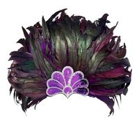 Ericetion Tocado Corista con Plumas Y Lentejuelas, Bailarina De Rio, Tocado, Accesorio, Fiesta Temática, Carnaval