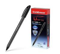 Erich Krause Bolígrafo 0,3 mm, 12 unidades, color negro, escritura fácil y suave, forma delgada y transparente, Kullis & Desktop Accesorios - U-108 Original