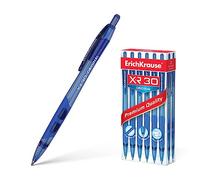 Erich Krause Bolígrafo retráctil 0,35 mm, paquete 12 unidades, color azul, escritura fácil y suave, forma delgada, accesorios de escritorio, Kullis mango goma, XR-30 Original