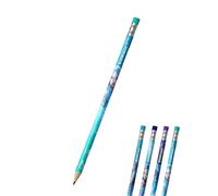 Erich Krause Lápiz HB con goma de borrar, diseño aguamarina, 1 unidad, lápiz de grafito para oficina, escuela y hobby, para dibujar, esbozar, escribir, color azul