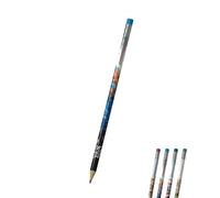 Erich Krause Lápiz HB con goma de borrar, diseño de mascota mágica, 1 unidad, lápiz de grafito para oficina, escuela y hobby, para dibujar, esbozar, escribir, surtido