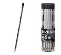 Erich Krause Megapolis - Lápices HB con goma de borrar (42 unidades, grafito, para oficina, escuela y hobby, para dibujar, esbozar, escribir), color blanco y negro