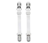 ericotry 1 par (2 piezas) de liguero elástico ajustable para liguero, accesorios para cinturón con correas y clips para medias, Blanco I Style, 28cm x 1.8cm