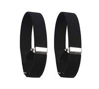 ericotry 1 par de brazaletes elásticos ajustables antideslizantes para camisa de liga para evitar que los puños se deslicen (negro), Negro, 22 cm