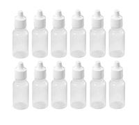 ericotry 12 botellas de plástico de Ldpe rellenables vacías de 30 ml con cuentagotas de plástico LDPE exprimibles portátiles con tapas de rosca y tapones para aceite esencial