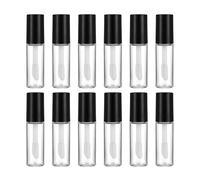 Ericotry 12 botellas de plástico transparente vacías rellenables de 1,2 ml, para bálsamo labial, tubo de viaje, para bricolaje, muestras de pintalabios