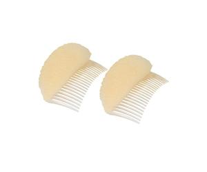 ericotry 2 peines para el cabello con diseño de colmena, 2 piezas de relleno para base de cabello Bo Colmena, almohadilla para el cabello, accesorios para el cabello para mujeres y niñas (beige)