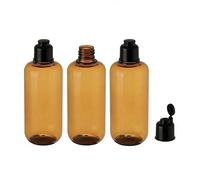 ericotry - Botellas vacías de plástico con tapa negra para cosméticos, 300 ml, con tapa negra, aceite esencial para maquillaje, champú de agua, tarro de almacenamiento de maquillaje, 3 unidades