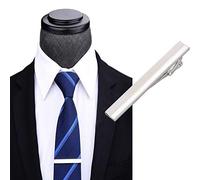 ericotry Broche de corbata de acero inoxidable para hombre, color plateado