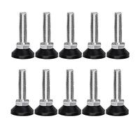 Ericrise 10 Piezas Pie Nivelador para Mueble, Patas Ajustables Regulables para Muebles M10x38mm Tornillos Reguladores con Base de Goma para Sillas de Mesa