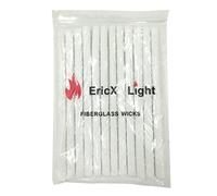 ericx - 12 mechas de repuesto de fibra de vidrio de larga duración para antorcha tiki (1,2 x 25 cm)