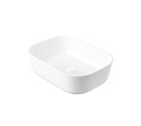 Eridanus Lavabo de baño de cerámica, Fregadero rectangular de encimera, Lavabo cuadrado de cerámica vítrea, Lavabo de cerámica para guardarropa en el tocador del baño, brillo blanco - 465 x 325 x