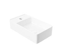 Eridanus Lavabo de baño, lavabo rectangular de cerámica blanca para colgar en la pared, grifo a la izquierda para armario de tocador, inodoro, fregadero moderno de encimera de tamaño pequeño, lavabo