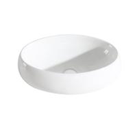 Eridanus Lavabo Ovalado para Baño, Lavabo sobre Encimera de Cerámica Blanca, Cuenco para Guardarropa, Baño, Mueble de Tocador, Blanco Brillo - 470 x 330 x 150 mm