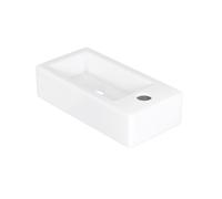 Eridanus Lavabo para baño, Lavabo suspendido Cuenco Rectangular de cerámica Blanca Que Ahorra Espacio, Grifo a la Derecha para gabinete de tocador, guardarropa, Inodoro, Lavabo Moderno sobre encimera