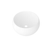Eridanus Lavabo redondo de cerámica para encimera de baño, lavabo para lavabo, mueble de tocador, color blanco brillante, 390 x 390 x 160 mm