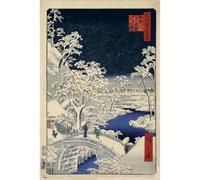 Erik Maxi Póster Hiroshige The Drum Bridge And Sunset Hill At Meguro 91.5x61cm