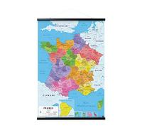 ERIK - Pack Póster Carte de France 2018 con colgador de madera magnético negro, vertical (61x91,5 cm)