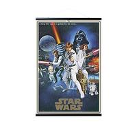 ERIK - Pack Póster Star Wars 40 Aniversario con colgador de madera magnético negro, vertical (61x91,5 cm)