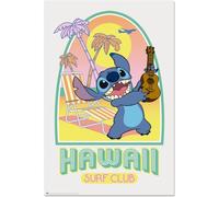 Grupo Erik Poster Disney Stitch hawaii club surf - Poster Stitch - Laminas decorativas 61x91,5cm a todo color | Posters para pared ideal decoración habitación
