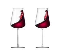 Erik Xian Copas de Vino de Cristal de Estilo Italiano soplado a Mano Copa de Vino Transparente de Primera Calidad sin Plomo 540ML / 18.2OZ Rojo o Blanco