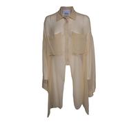 Erika Cavallini - Jess Patch-Pocket Sheer Shirt - Blouses & Shirts - Mujer - Beige - S -