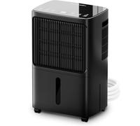 Erikssøn Deshumidificador con pantalla LED, temporizador y bloqueo para niños | Elimina 16 l de humedad al día | Para habitaciones de hasta 140 m³ (70 m²) | Función de secado | Con sensor de humedad