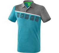 erima 1111906 Polo de Tenis, Unisex Adulto, Oriental Blue Jaspeado/Gris Jaspeado/Blanco, M