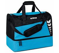 Erima Bolsa de Deporte con Compartimento Inferior Six Wings, Curacao/Negro, L
