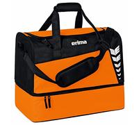 Erima Bolsa de Deporte con Compartimento Inferior Six Wings, Naranja/Negro, L