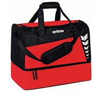 Erima Bolsa de Deporte con Compartimento Inferior Six Wings, Rojo/Negro, L