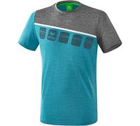 erima GmbH 1081906 Camiseta, Unisex Adulto, Oriental Blue Jaspeado/Gris Jaspeado/Blanco, S