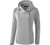 erima GmbH Essential Sudadera con Capucha, Mujer, Gris Claro Jaspeado/Twist of Lime, 36