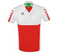 Erima Hombre Six Wings Camisa Polo, Rojo/Blanco, XL