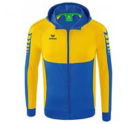 Erima Hombre Six Wings Chaqueta de entrenamiento con capucha, new royal/amarillo, S