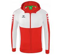 Erima Hombre Six Wings Chaqueta de entrenamiento con capucha, rojo/blanco, L