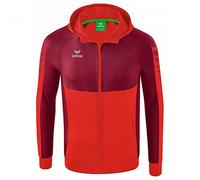 Erima Hombre Six Wings Chaqueta de entrenamiento con capucha, rojo/bordeaux, S
