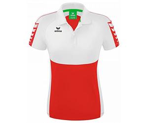 Erima Mujer Six Wings Camisa Polo, Rojo/Blanco, 44