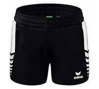 Erima Mujer Six Wings Pantalón Corto, Negro/Blanco, 40