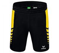 Erima Niños Six Wings Pantalón Corto, Negro/Amarillo, 140