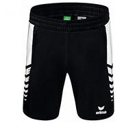 Erima Niños Six Wings Pantalón Corto, Negro/Blanco, 128